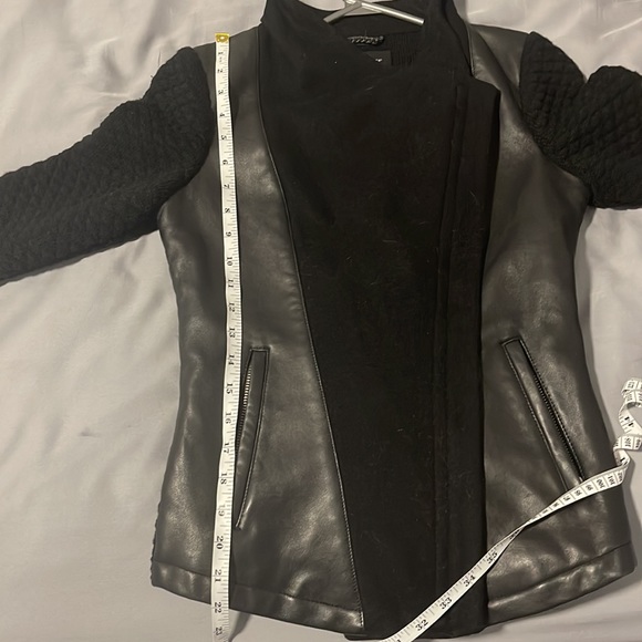Mackage - Wool and Leather Jacket with Quilted Knit Sleeves - Size S - Picture 9 of 9